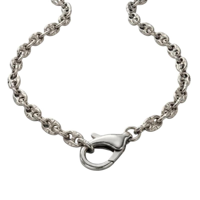 Collana Arianna in Acciaio Inossidabile con Chiusura Anteriore Versatile da Indossare da Sola con Charm Intercambiabili Oro Caldo e Argento Brillante