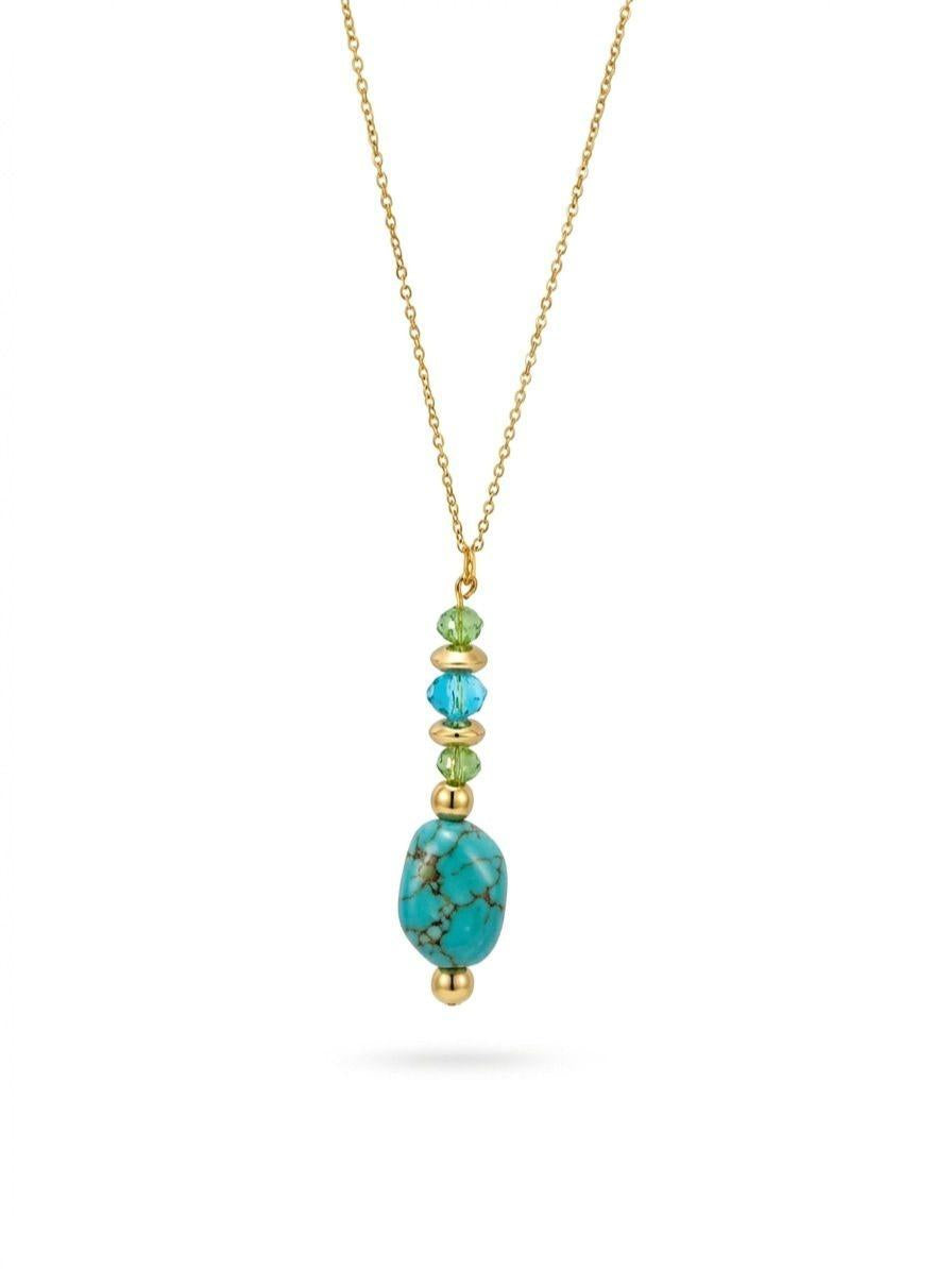 Collana Andromeda in Acciao, pietre e Cristalli Fatta a mano da noi