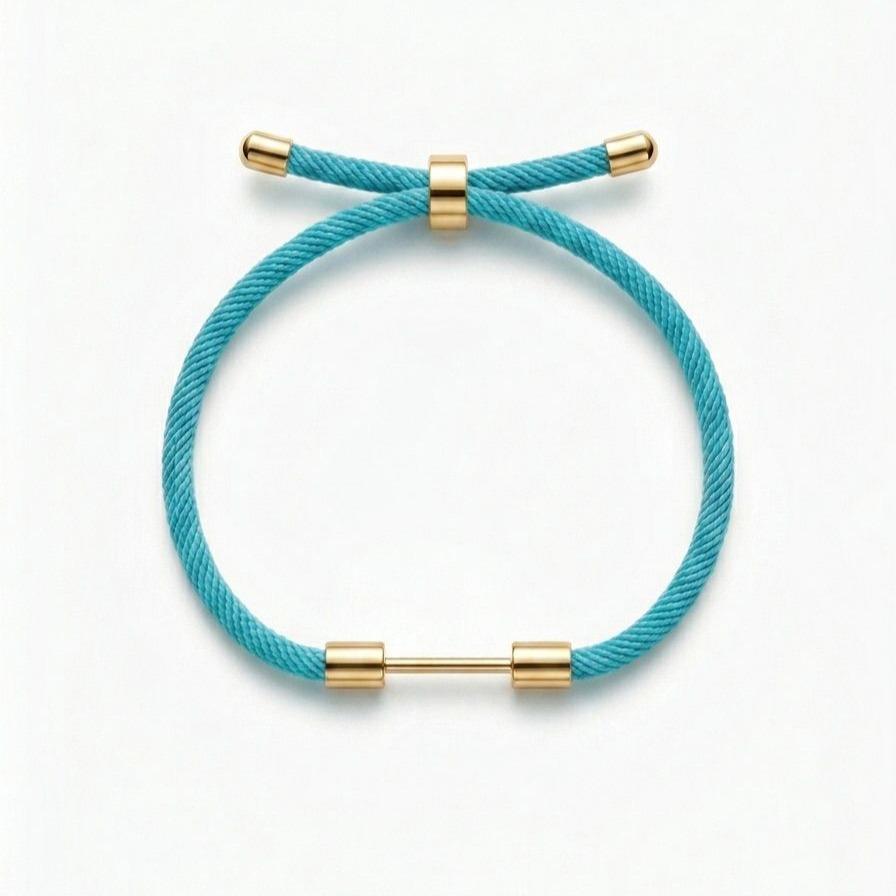 Bracciale Componibile in Corda e Acciaio fino a 4 Charms Ideale per Stile Unico senza Charms