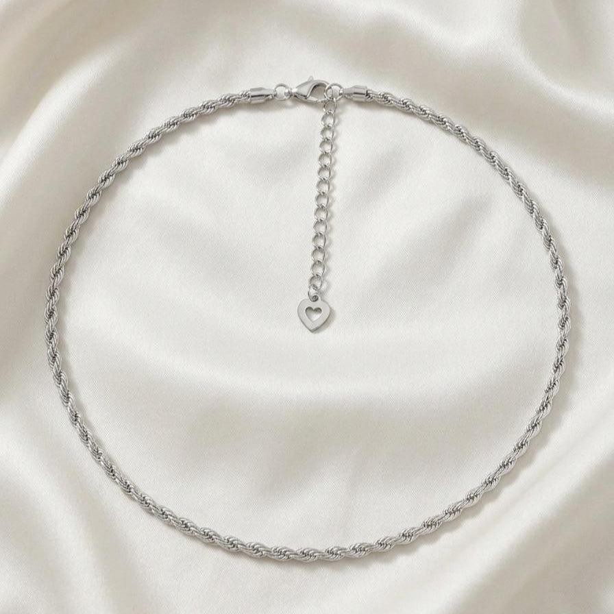 Girocollo Corda Slim Acciaio inossidabile con Chiusura Regolabile in Gold e Silver per Look Elegante e Versatile