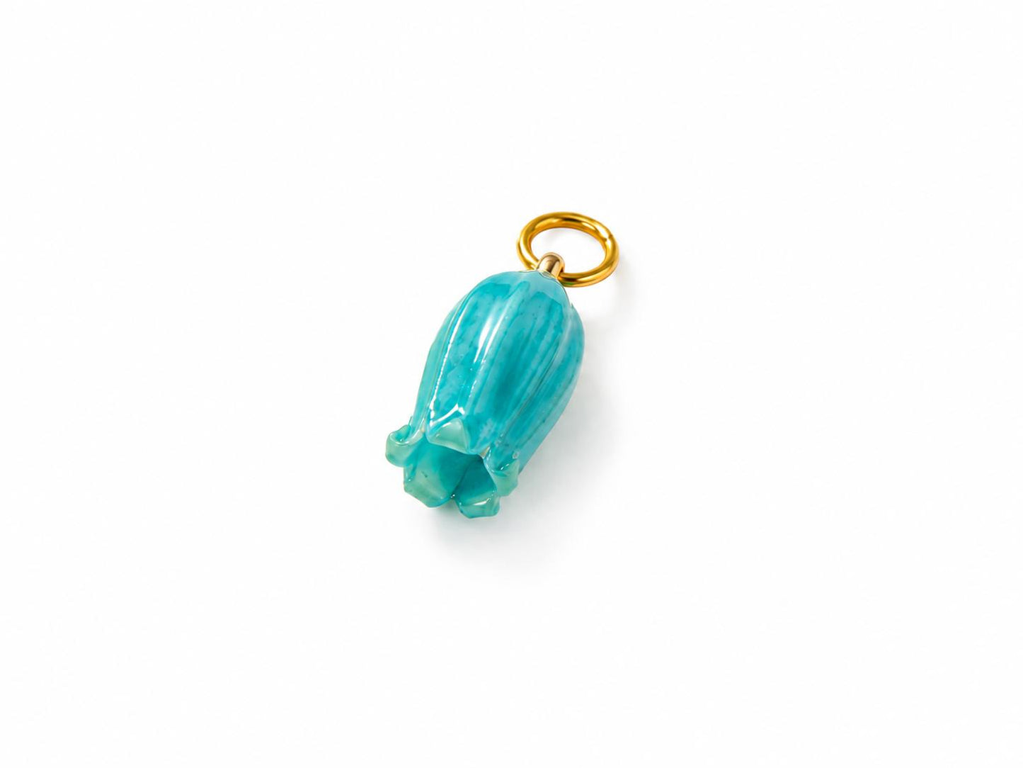 Charm bocciolo di Campanella vero fiore essiccato e resinato con base in acciaio perfetto per collane, orecchini, bracciali