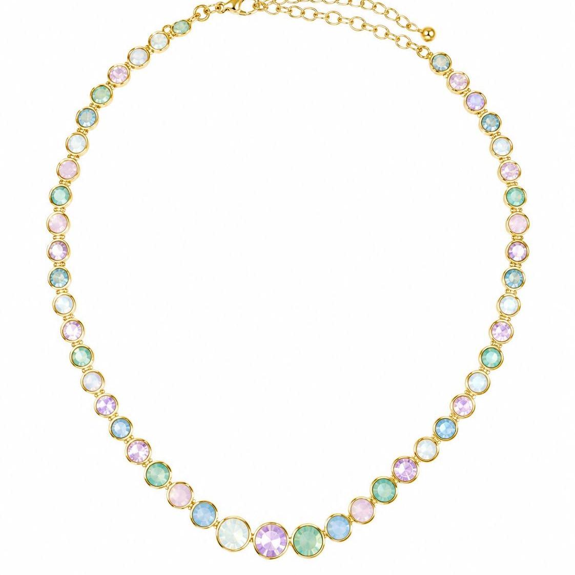 Collana Gemma Pastel in acciaio inossidabile e strass