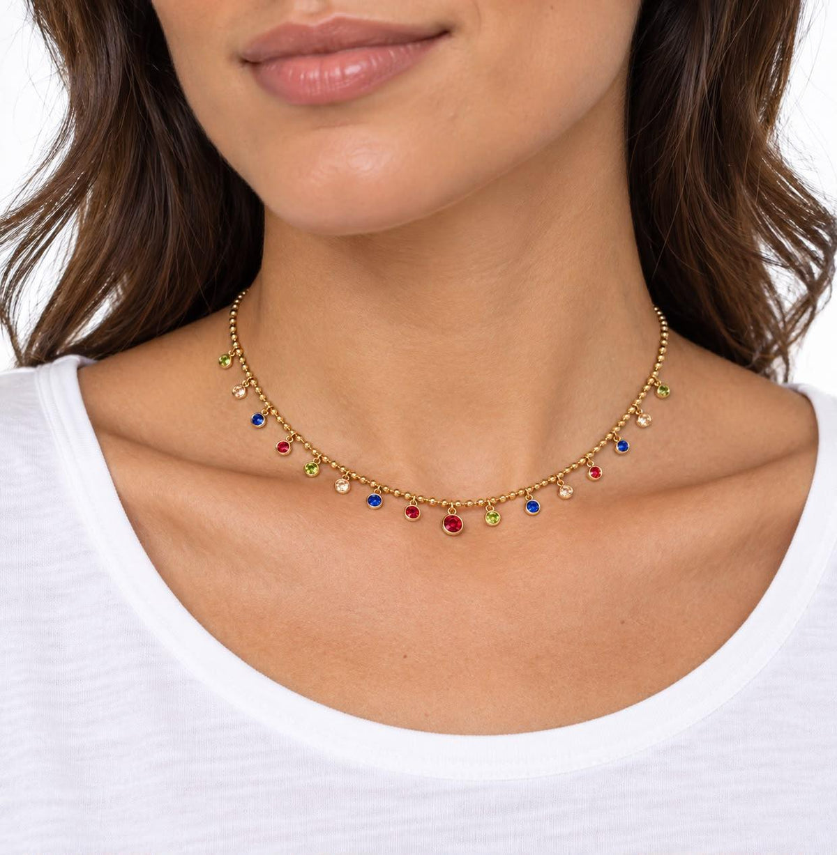 Collana Aurelia in acciaio e zirconi
