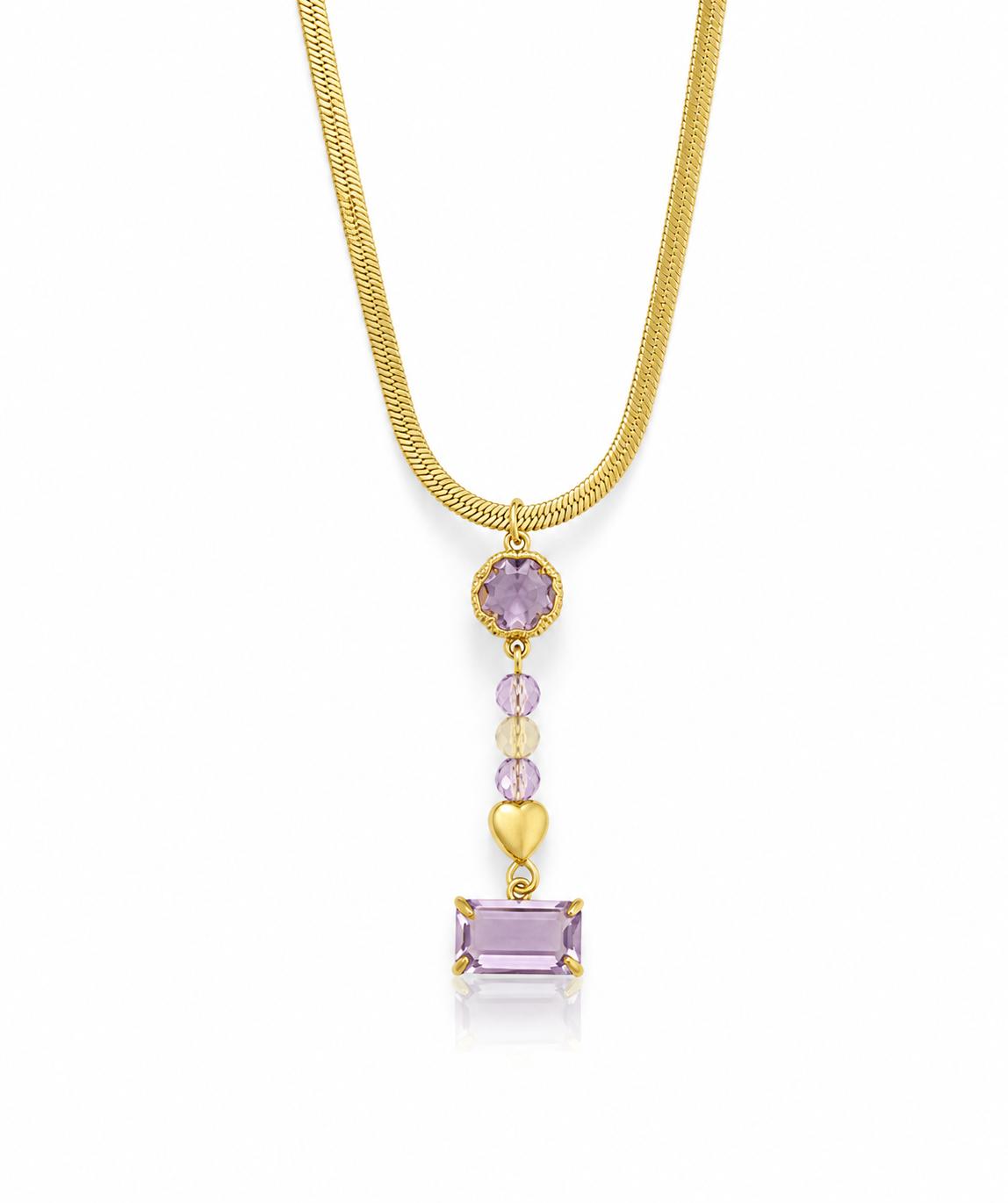 Collana Lulù in acciaio e cristalli fatta a mano da noi