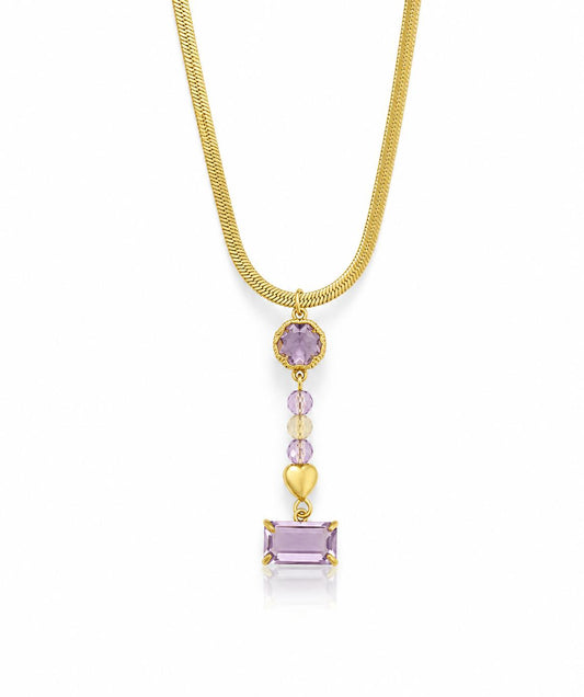 Collana Lulù in acciaio e cristalli fatta a mano da noi
