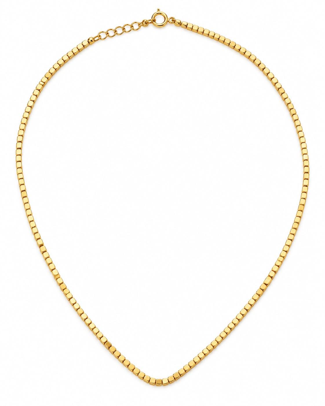 Collana Luccica in Acciaio 316L Smerigliata Effetto Luminoso Gold e Silver Waterproof Ipoallergenica Perfetta per Layering