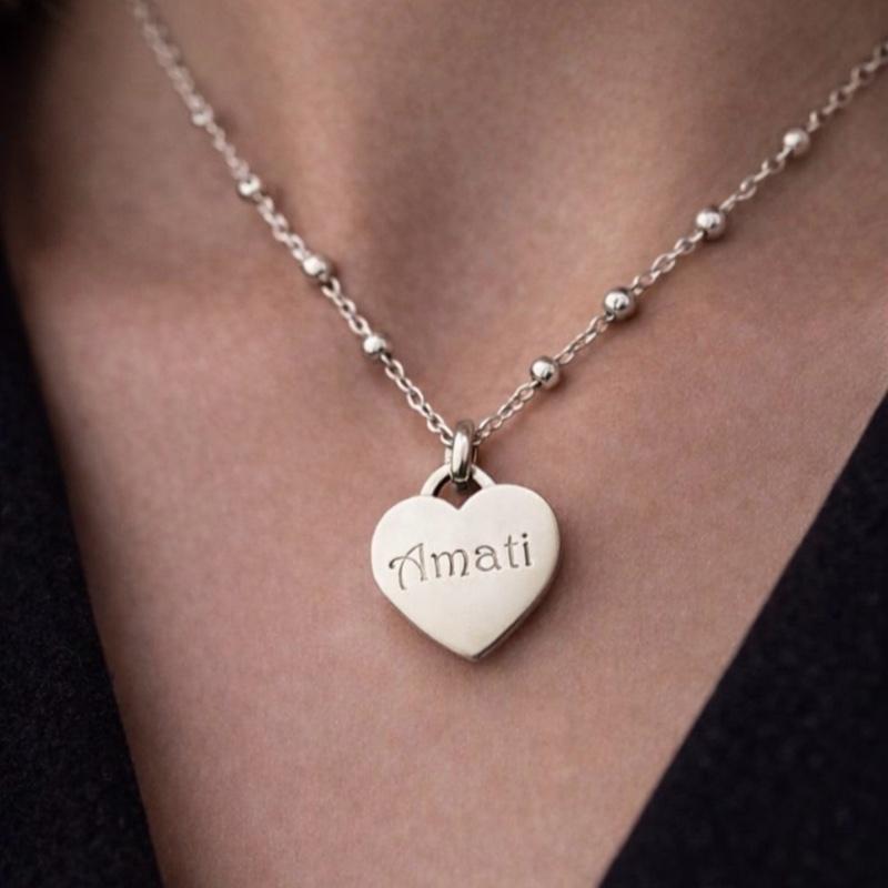 Collana Amati in acciaio inox incisa