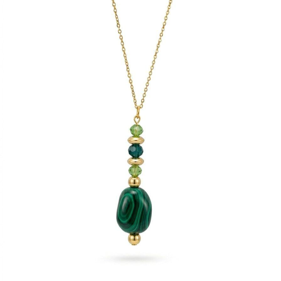 Collana Andromeda in Acciao, pietre e Cristalli Fatta a mano da noi