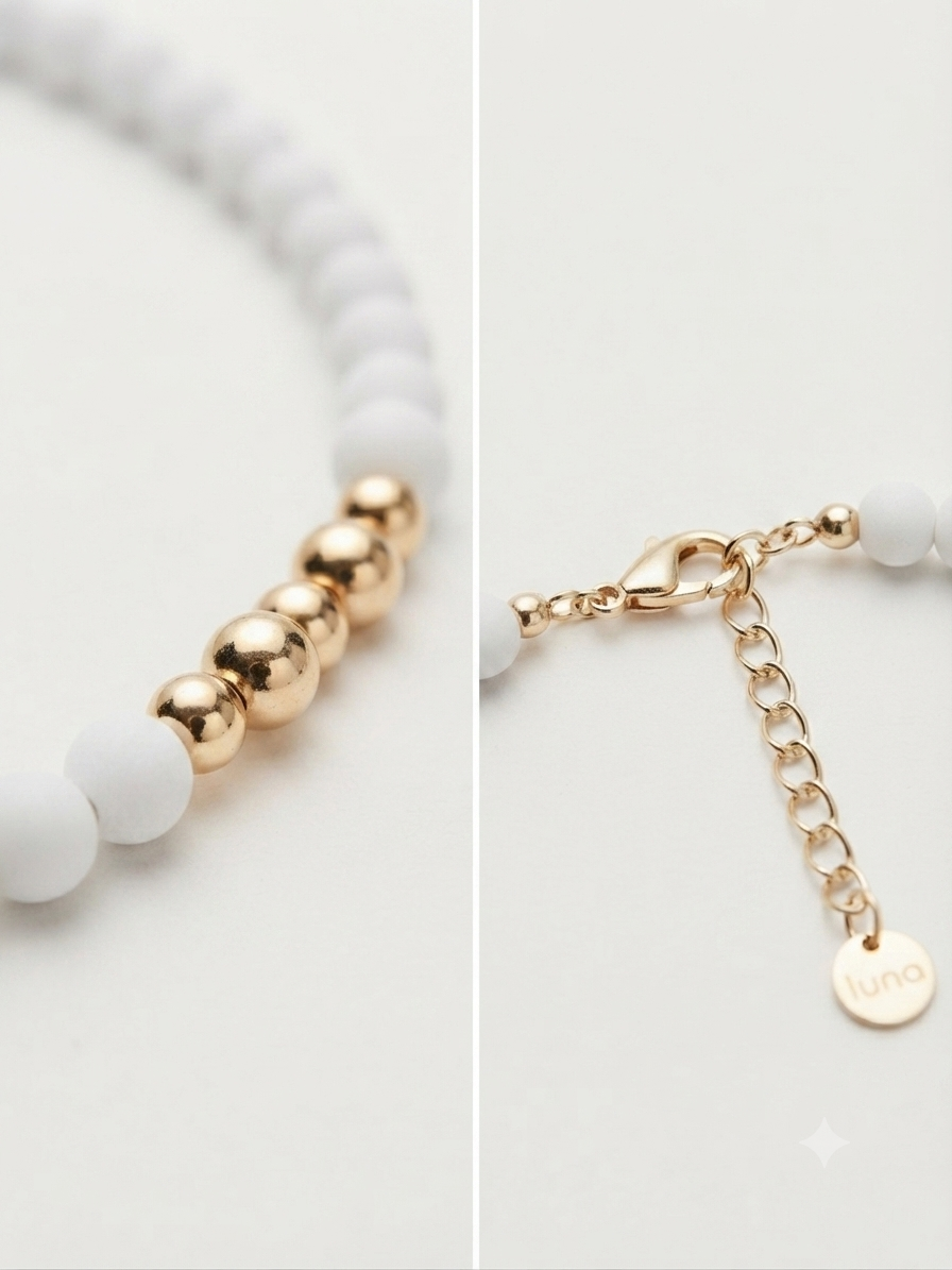 Collana Capri acciaio e perline