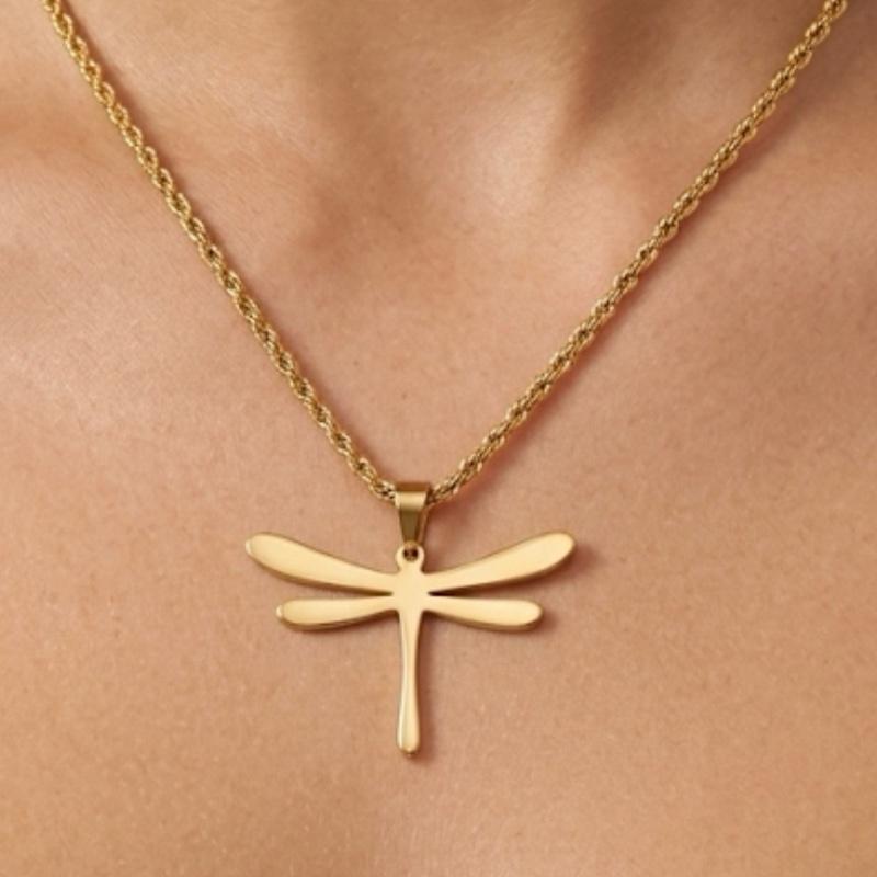 Collana Dragon Fly in Acciaio Inossidabile Eleganza Moderna Accessorio Versatile e Duraturo per Occasioni Casual e Formali
