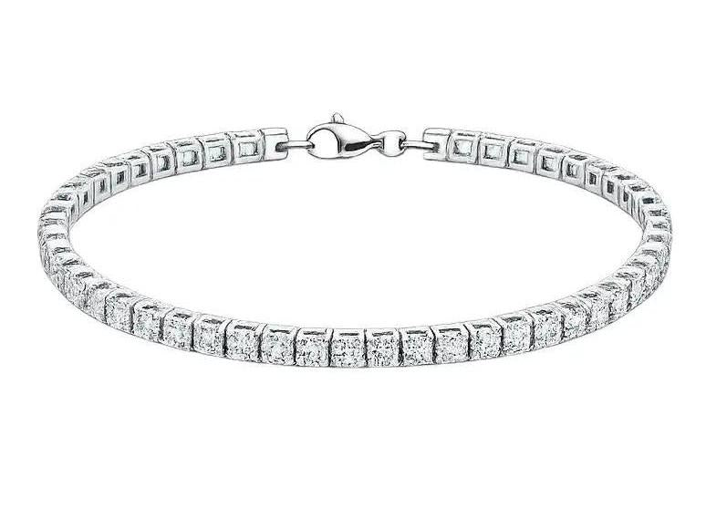 Bracciale tennis pastel in acciaio e strass
