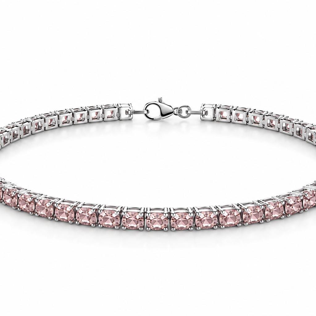 Bracciale tennis pastel in acciaio e strass