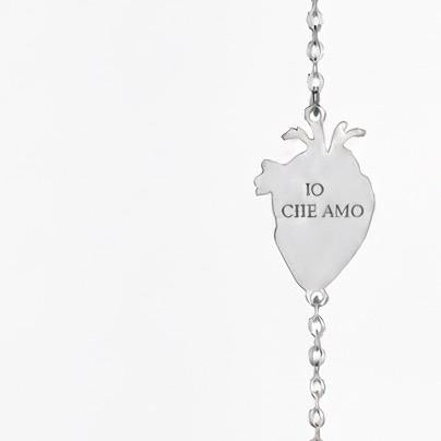 Bracciale Battito in Acciaio Inox con Incisione Personalizzabile Design Anatomico Cuore Alta Qualità