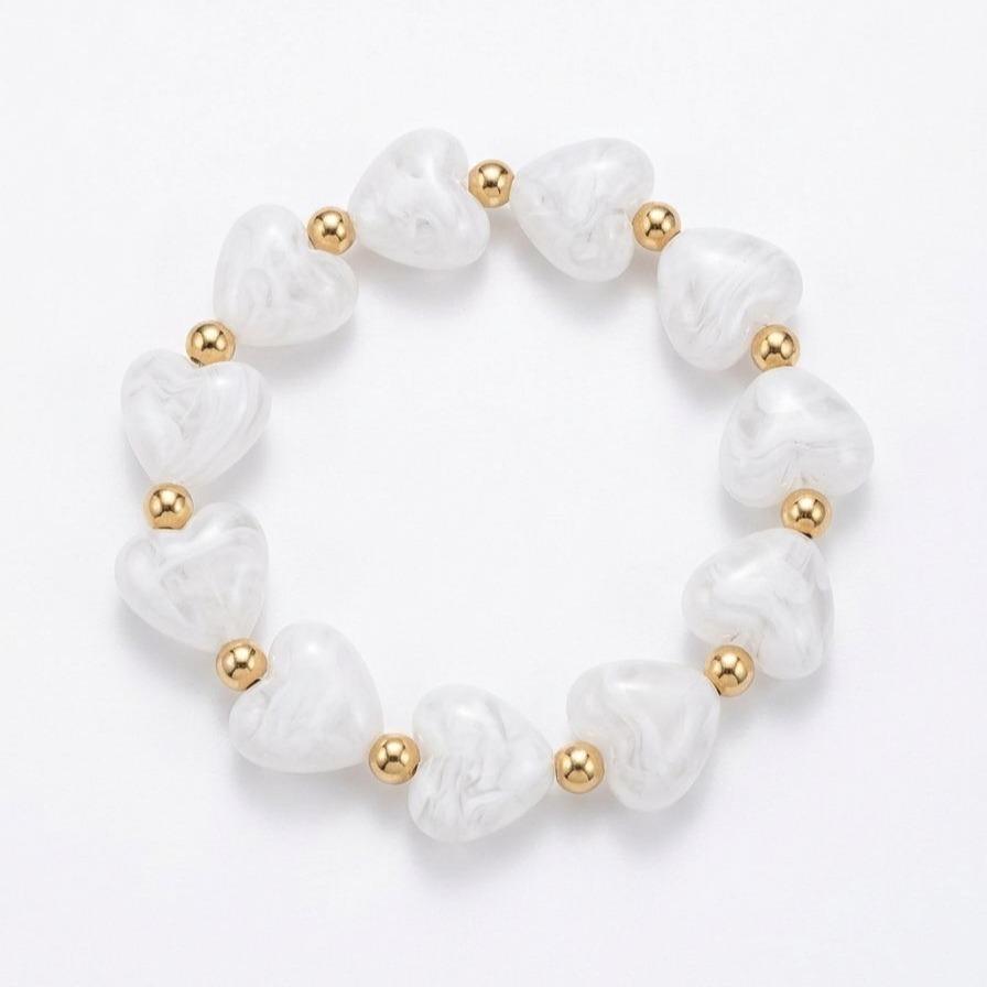 Bracciale Candy Heart elastico cuori i resina