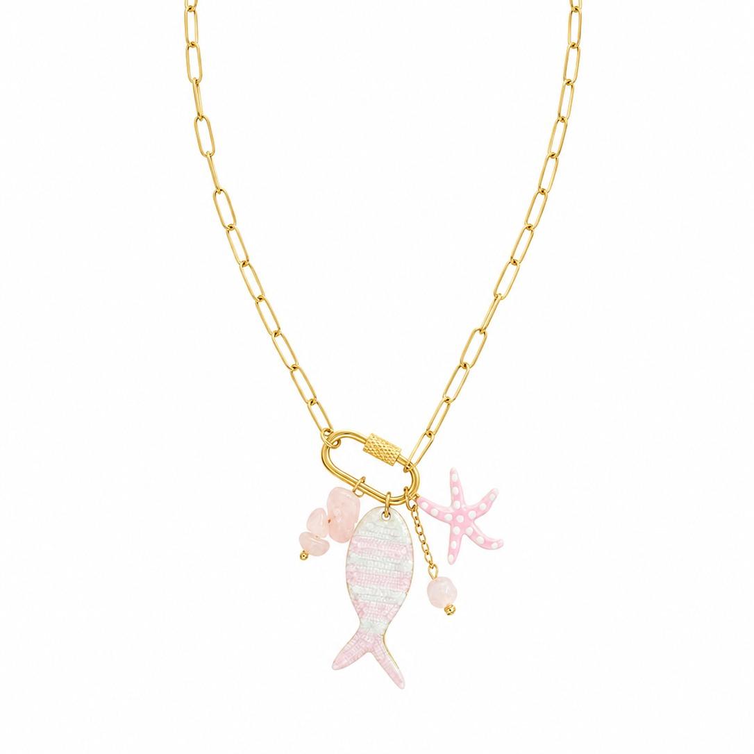 Collana Clori in acciaio con charms gia inclusi per un look di tendenza