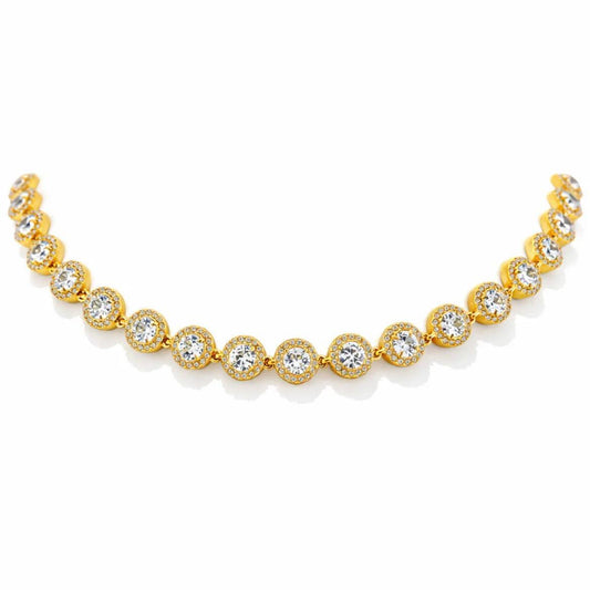 Girocollo Musa in Acciaio Inossidabile e Zirconi Brillanti Design Iconico Finitura Gold Chiusura Regolabile per Vestibilità Comoda e Stile Versatile