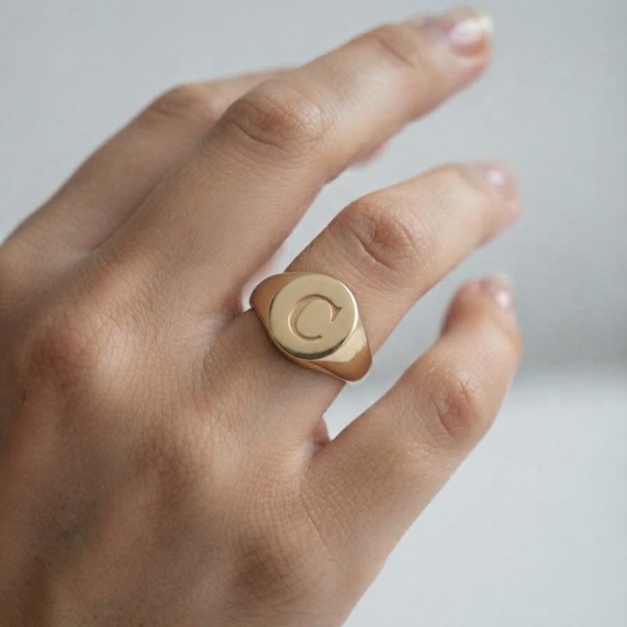 Anello Sigillo personalizzabile in acciaio inox
