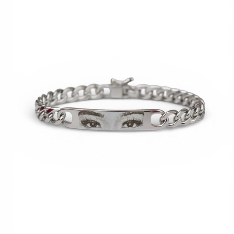 Bracciale in Acciaio Inox Personalizzabile con Foto Design Unico Catena Robusta Stile Moderno Elegante per Uomo e Donna