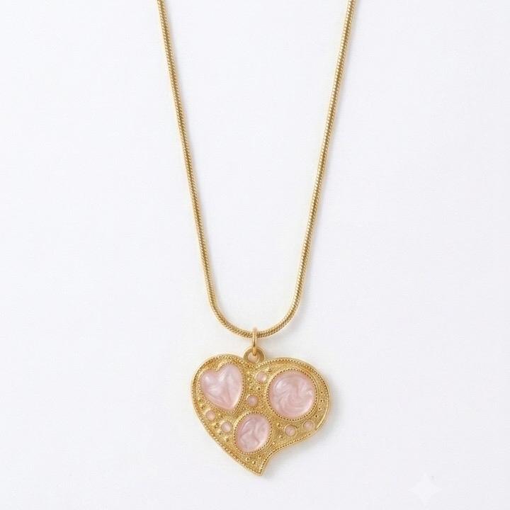 Collana Cupido in Acciaio con Pendente a Forma di Cuore Elegante e Raffinata per Donna