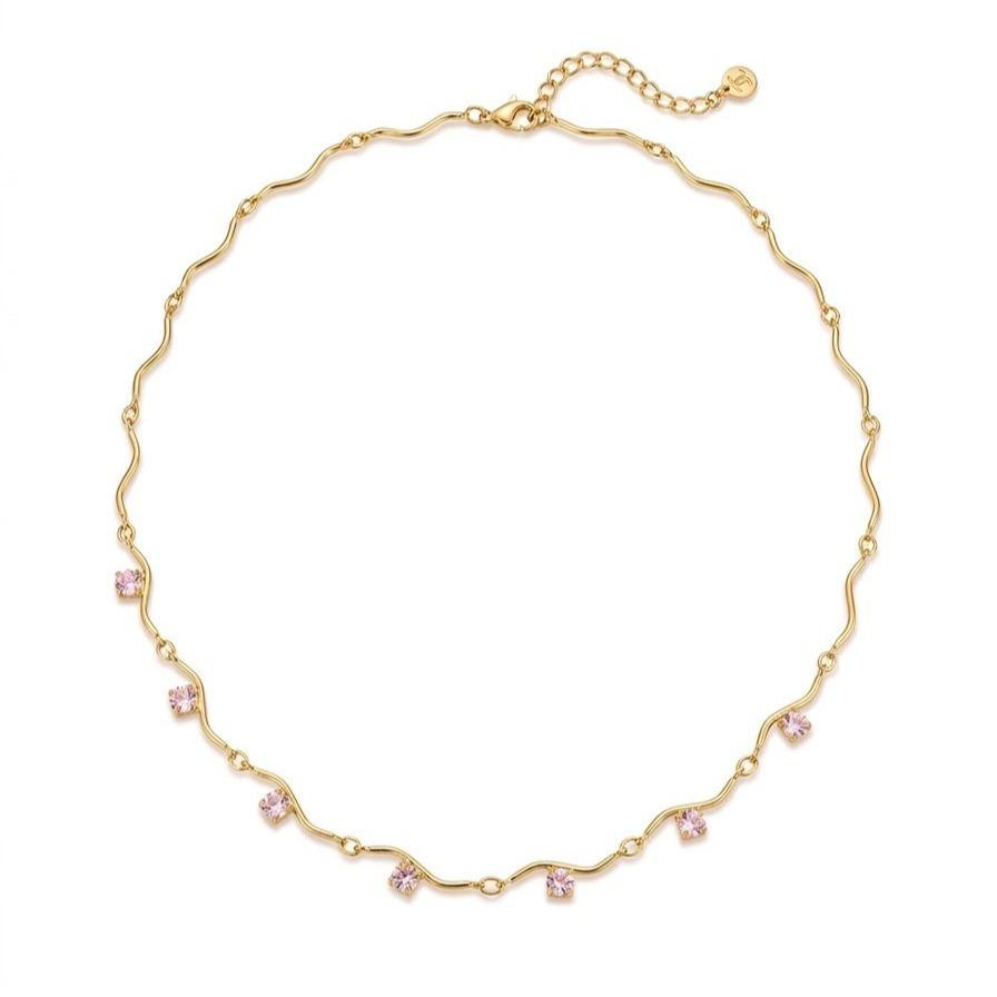 Collana Iris in acciaio inossidabile e zirconi versatile diventa anche chocker