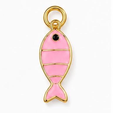 Fish Charm in Colori Vivaci in Acciaio per Collane e Bracciali Accessorio Moda per Gioielli