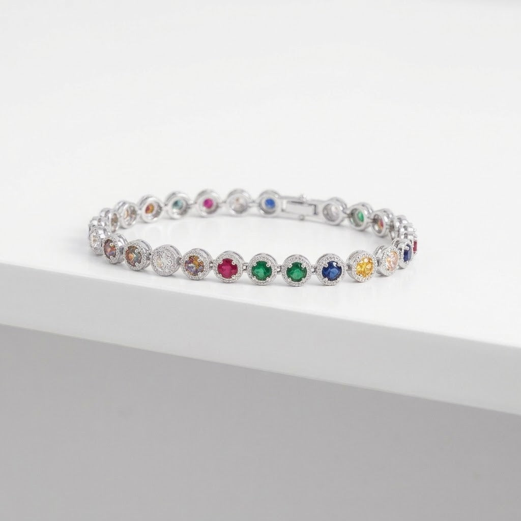 Bracciale Musa acciaio e zirconi