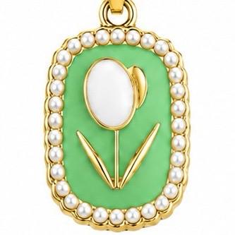 Collana Tuliperla in Acciaio Smaltato con Perle e Design Floreale Elegante per Donna