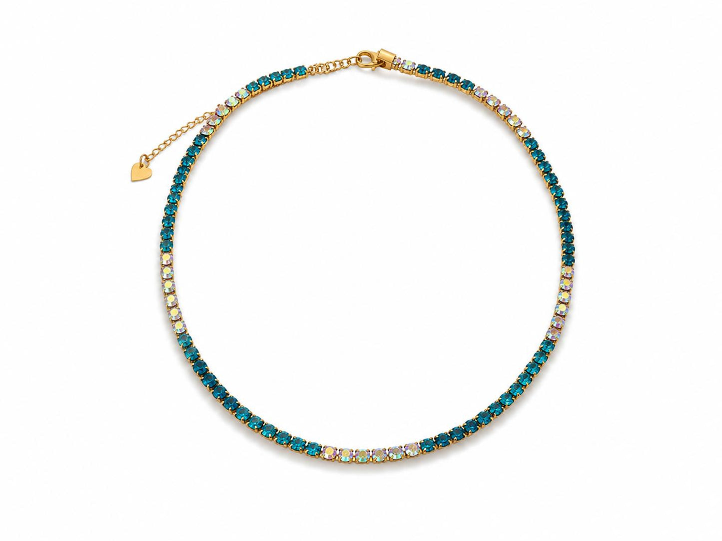 Girocollo Luce Pastel in acciaio e strass con cursore