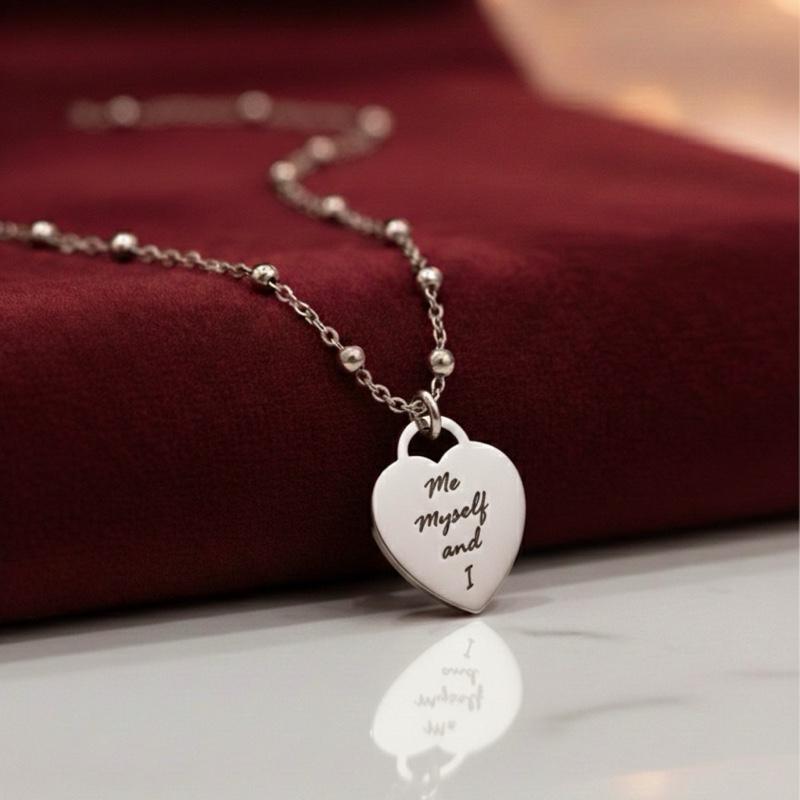 Collana Personalizzabile in Acciaio Inossidabile con Ciondolo da Incidere. Incisione Unisex