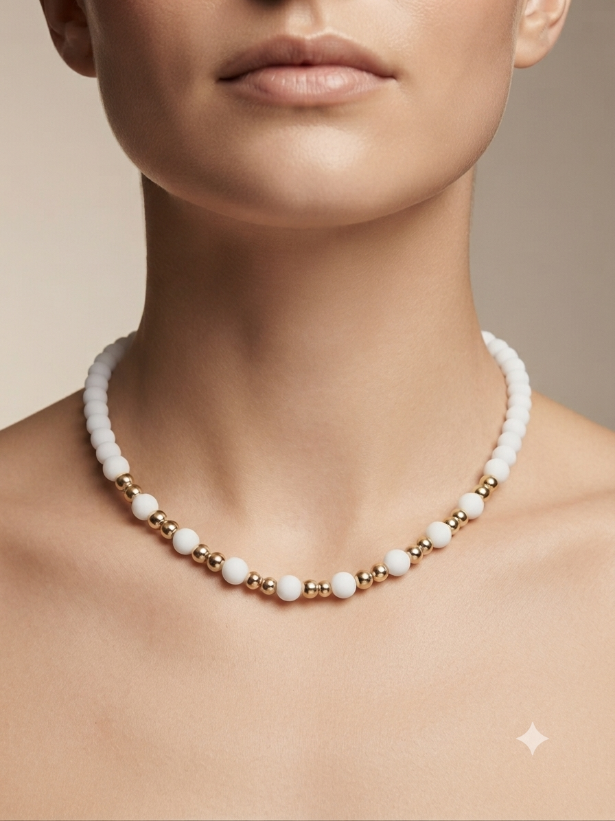 Collana Capri acciaio e perline