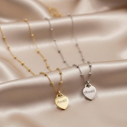Collana Amati in acciaio inox incisa
