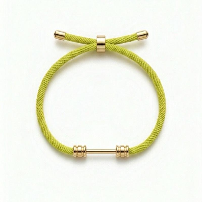 Bracciale Componibile in Corda e Acciaio fino a 4 Charms Ideale per Stile Unico senza Charms