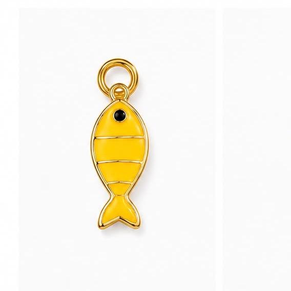 Fish Charm in Colori Vivaci in Acciaio per Collane e Bracciali Accessorio Moda per Gioielli