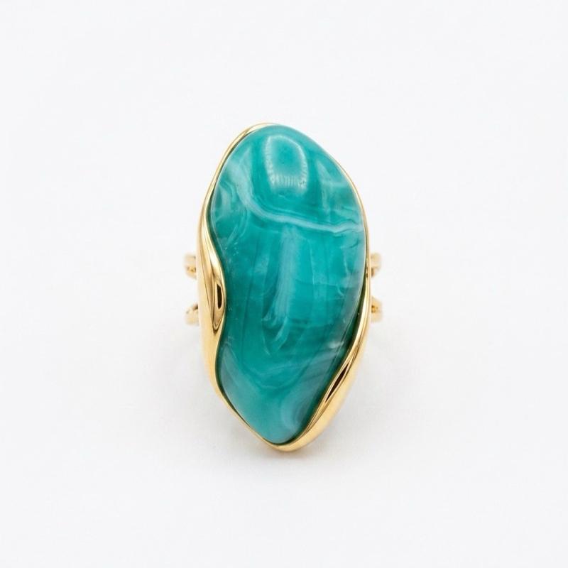 Anello Eterea in Acciaio e Pietra Regolabile Elegante e Versatile per Ogni Occasione