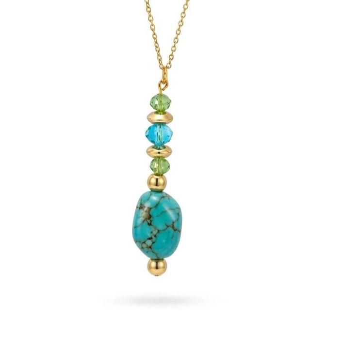 Collana Andromeda in Acciao, pietre e Cristalli Fatta a mano da noi