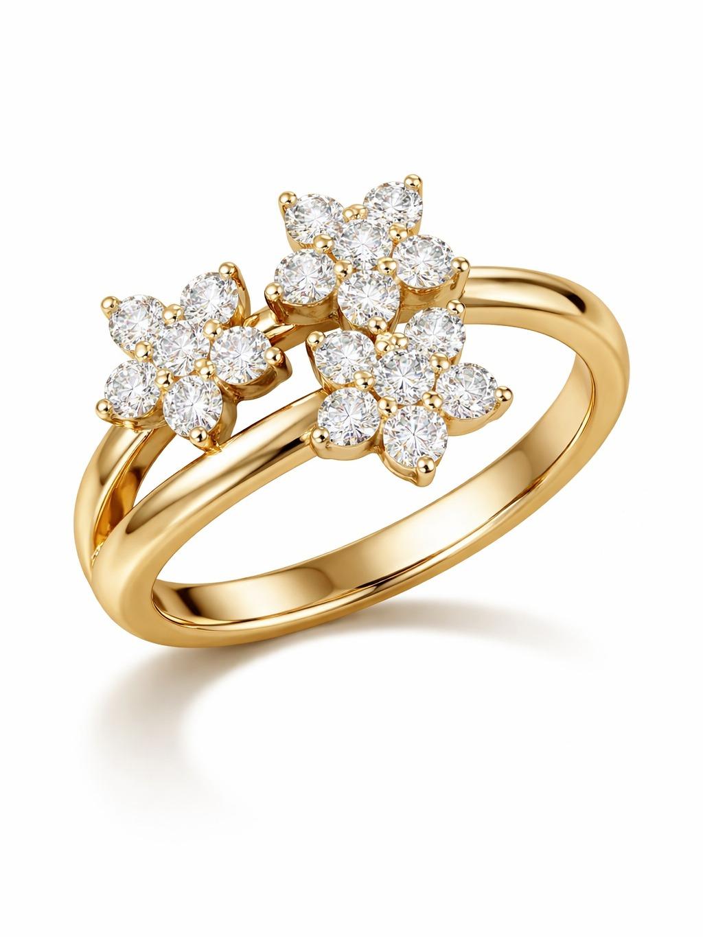 Anello in argento 925 Trilogy Flower Elegante e luminoso con tre fiori scintillanti regolabile per dito Perfetto per ogni giorno o occasioni speciali