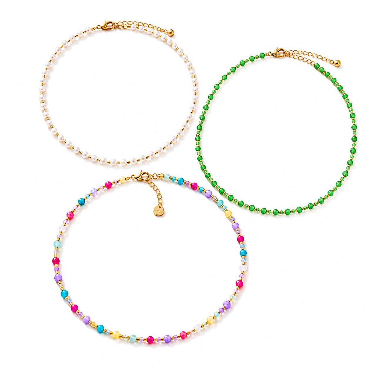 Collana Solea in acciaio e perline