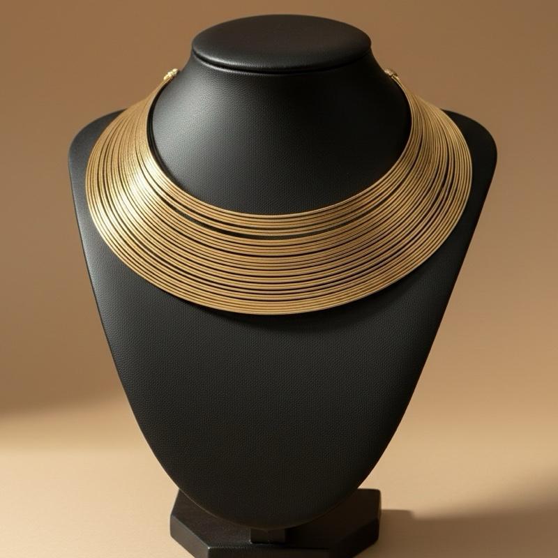 Choker Iside in Oro con Design Intrecciato per un Look Elegante e Moderno