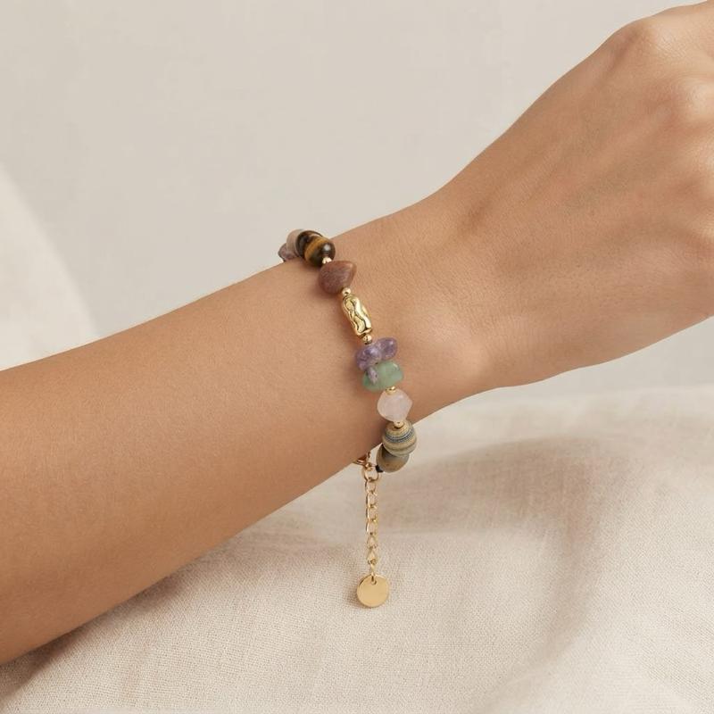 Bracciale Petra in pietre naturali e acciaio