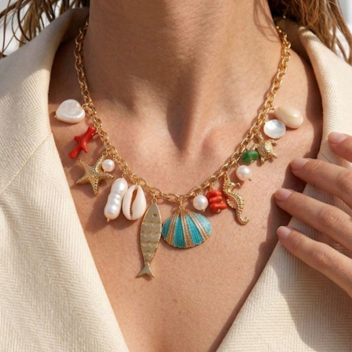 Collana Ursula acciaio e charm