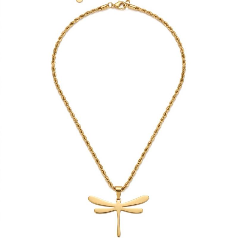 Collana Dragon Fly in Acciaio Inossidabile Eleganza Moderna Accessorio Versatile e Duraturo per Occasioni Casual e Formali