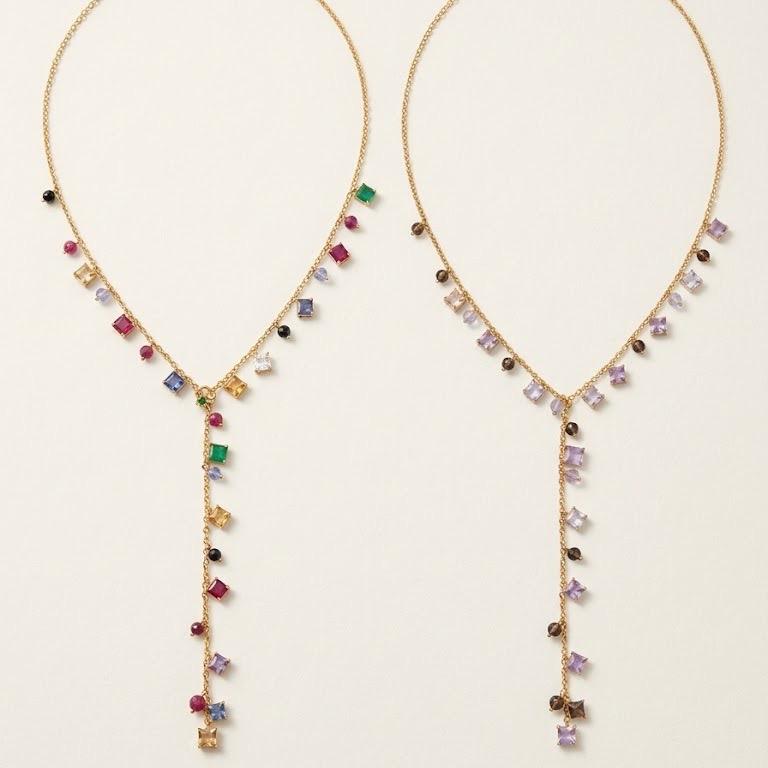 Collana Prisma pendente in acciaio e cristalli