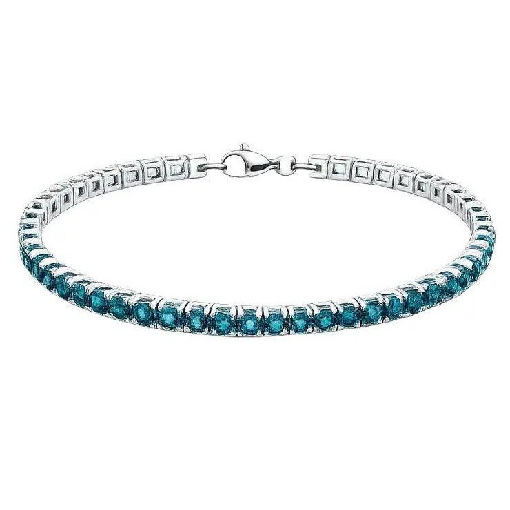 Bracciale tennis pastel in acciaio e strass