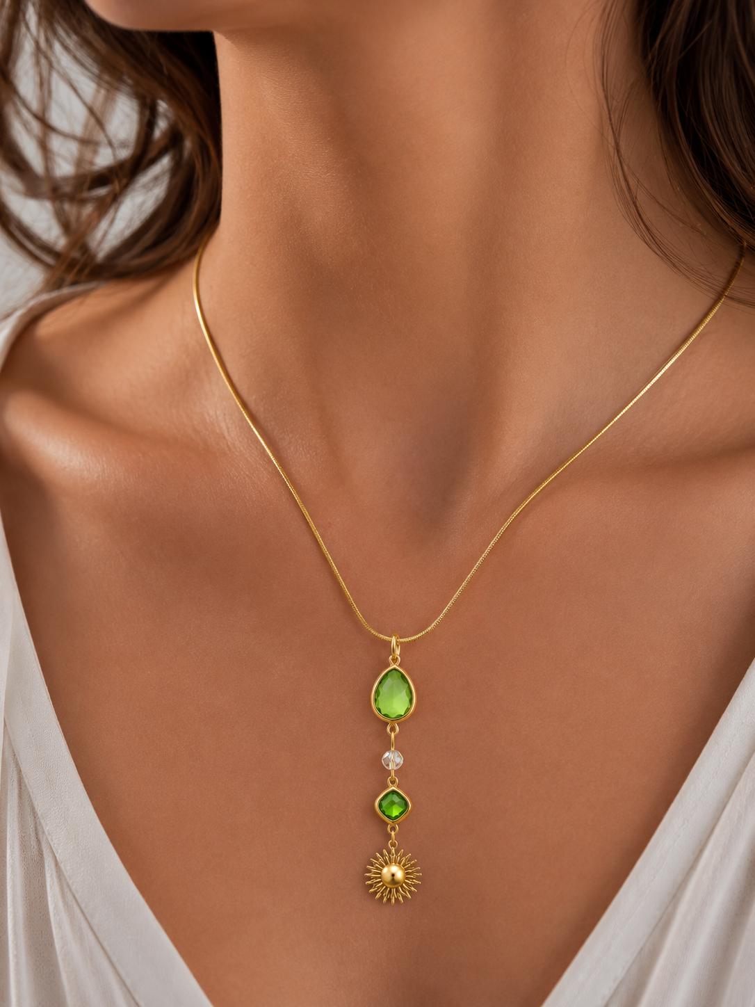 Collana Sunny in acciaio e cristalli fatta a mano da noi
