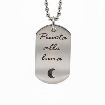 Collana Personalizzata Punta alla Luna in Acciaio Inossidabile con Design Luna Elegante e Durabile