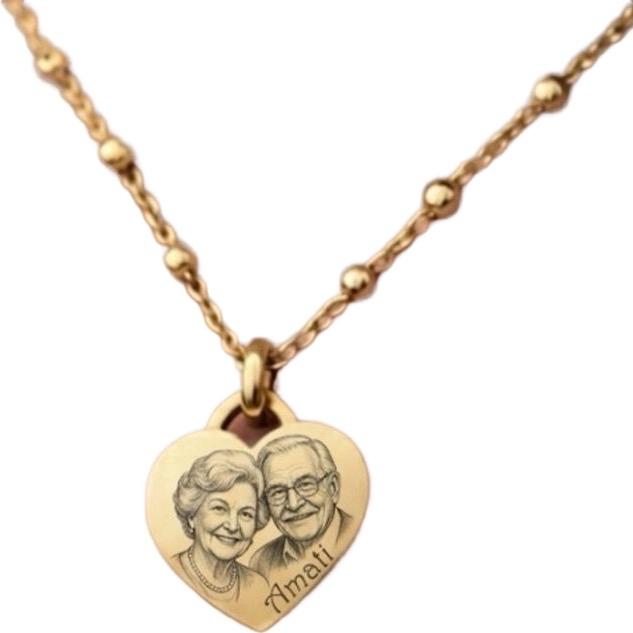 Collana con Targhetta Personalizzata con Foto per Persone e Animali Design Unico e Dettagliato