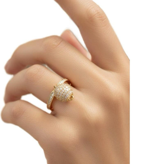 Anello Regolabile Chime & Shine in Acciaio con Zirconi Elegante e Brillante per Donna