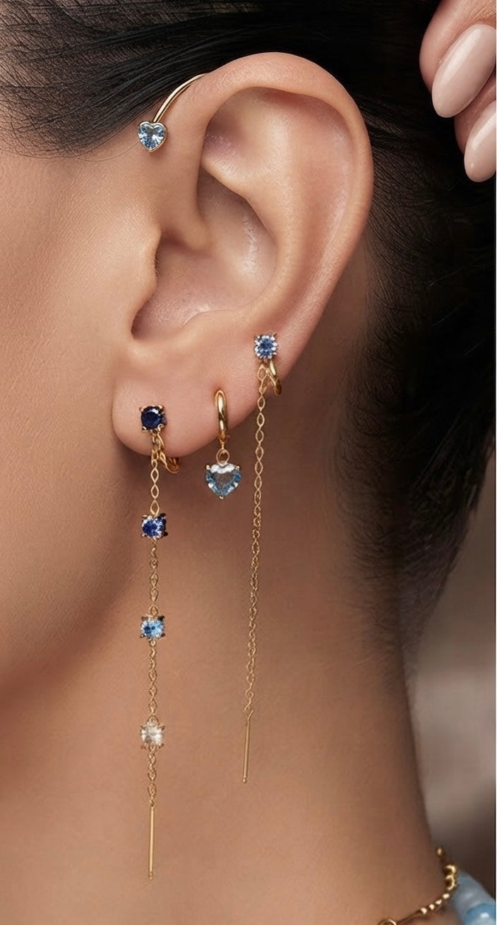 Ear Cuff Sandy in Acciaio e Zirconi