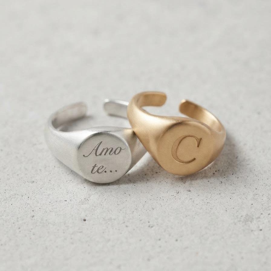 Anello Sigillo personalizzabile in acciaio inox