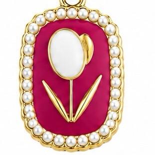 Collana Tuliperla in Acciaio Smaltato con Perle e Design Floreale Elegante per Donna